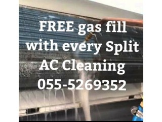 Low cost ac services 055-5269352 split repair clean gas ajman sharjah central ducting