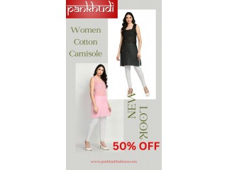 Woman Pink and White Cotton Camisole Combo only 499/-