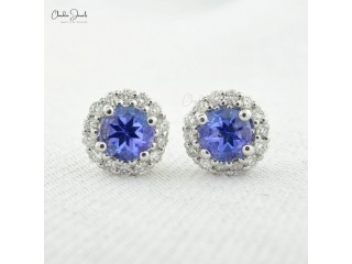 Buy tanzanite diamond earrings at Chordia Jewels