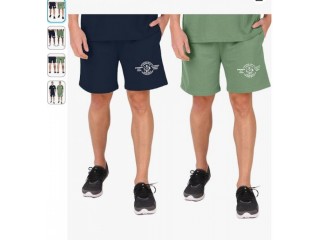 London Hills Men's Shorts Cotton Blend Shorts with Side Pockets | Shorts for Men's | Men's Cotton Shorts | Shorts for Men Combo (Pack of 2