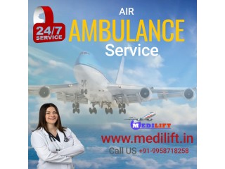 ICU Air Ambulance Service in Guwahati via Medilift with All Quality Pre Medical Care