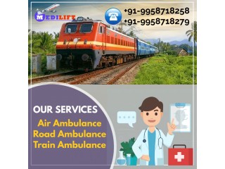Medilift Train Ambulance Services in Ranchi with a Well-Skilled Medical Team