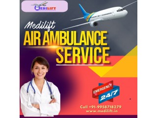 Book Air Ambulance Service from Lucknow to Delhi by Medilift with Safest Bed to Bed Support