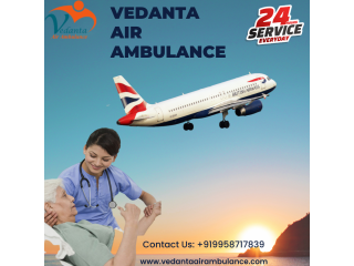Vedanta Air Ambulance in Jabalpur with Expert Doctors and a Team