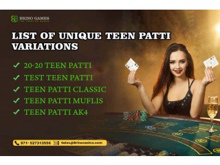 Different Types of Teen Patti Games Software